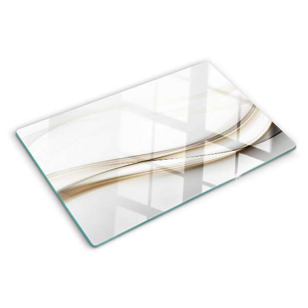 Snijplanken van glas Abstracte golven in beigetinten