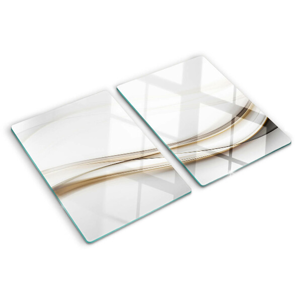 Snijplanken van glas Abstracte golven in beigetinten