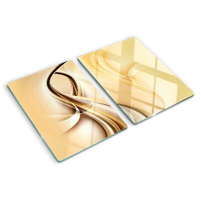 Snijplanken glas Abstracte golven in beigetinten