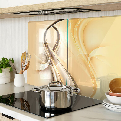 Snijplanken glas Abstracte golven in beigetinten