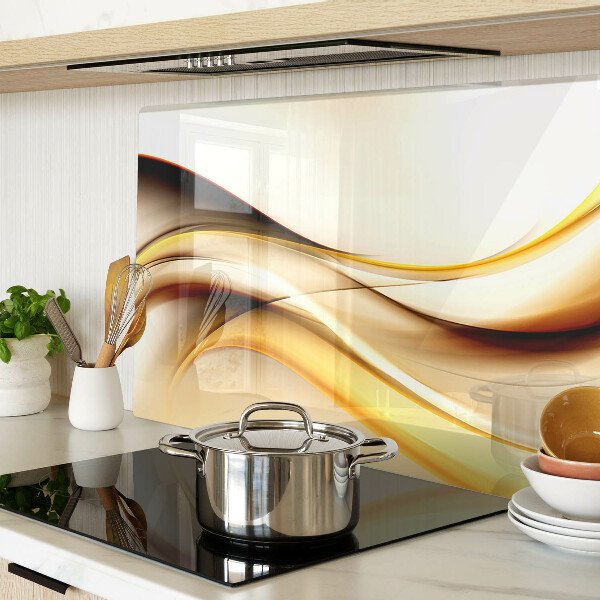 Glazen snijplanken Abstracte golven in goudtinten