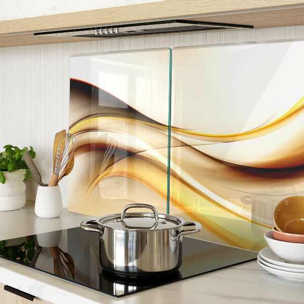 Glazen snijplanken Abstracte golven in goudtinten
