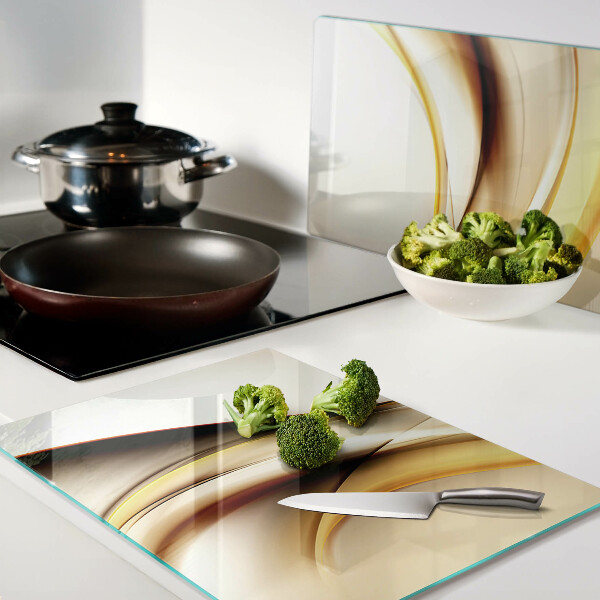 Glazen snijplanken Abstracte golven in goudtinten