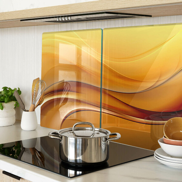 Snijplanken van glas Golven in goudtinten