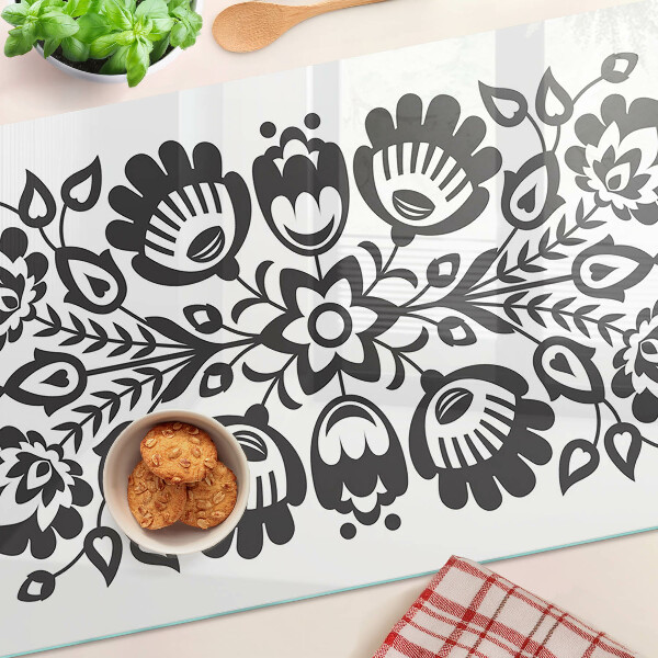 Glazen snijplanken Bloemenmotief in volksstijl