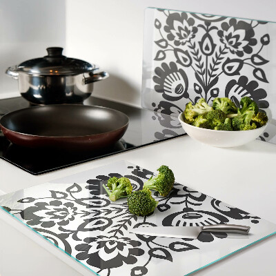 Glazen snijplanken Bloemenmotief in volksstijl