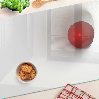 Snijplanken van glas Rode cirkel op een transparante achtergrond