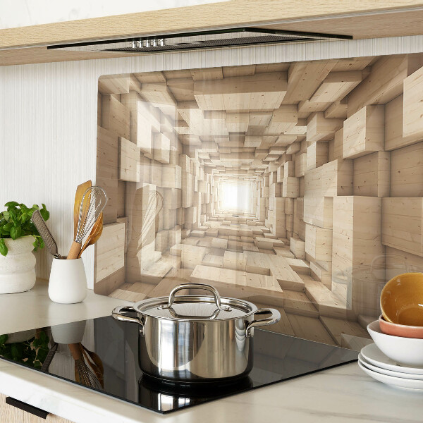 Snijplanken glas Het interieur van de houten tunnel