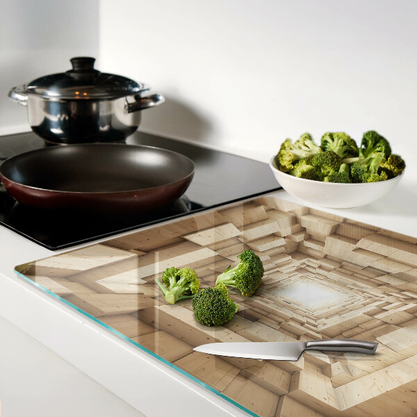 Snijplanken glas Het interieur van de houten tunnel