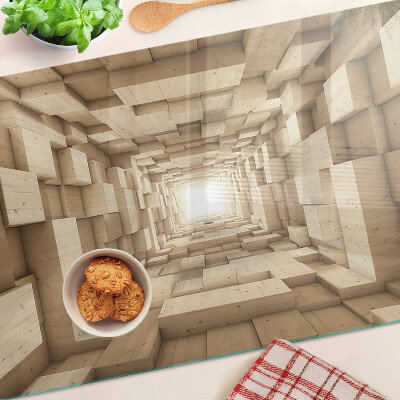 Snijplanken glas Het interieur van de houten tunnel