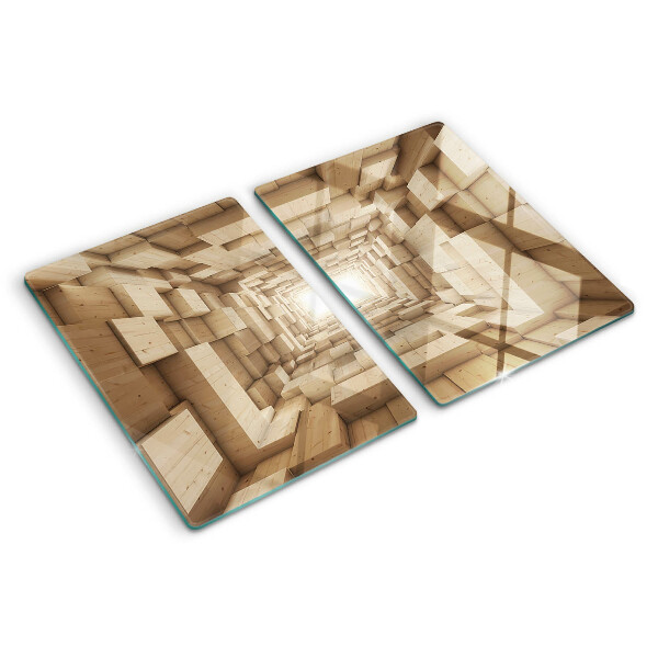 Snijplanken glas Het interieur van de houten tunnel