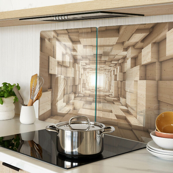 Snijplanken glas Het interieur van de houten tunnel