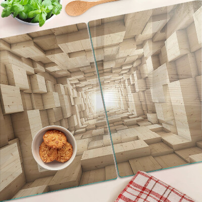 Snijplanken glas Het interieur van de houten tunnel