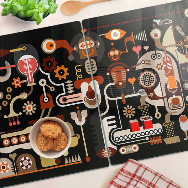 Snijplanken glas Abstracte patronen met plantmotieven