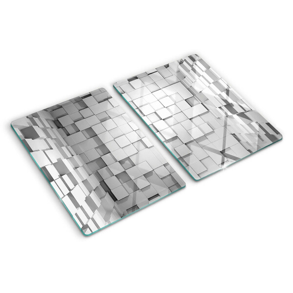 Glazen snijplanken Grijs en wit mozaïek