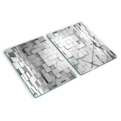 Glazen snijplanken Grijs en wit mozaïek