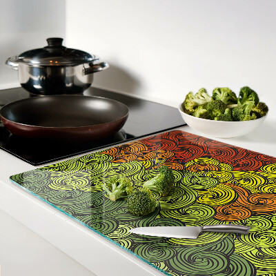 Snijplanken van glas Wervelingen van kleur