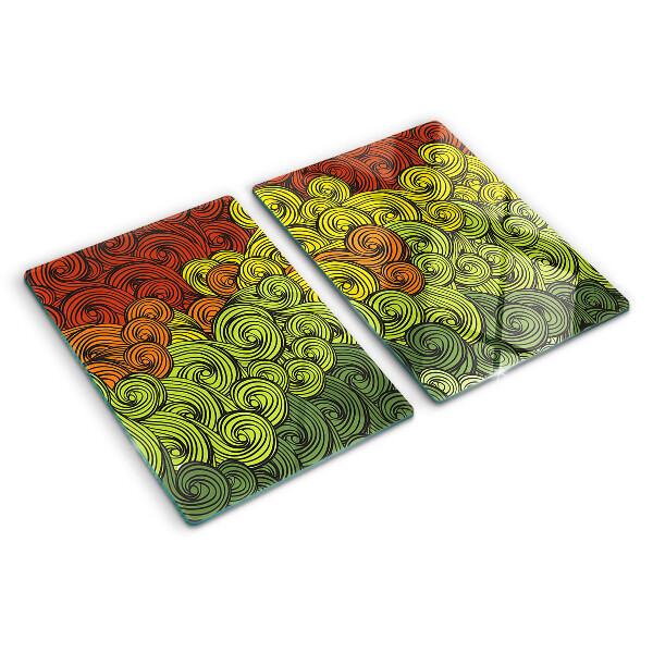 Snijplanken van glas Wervelingen van kleur