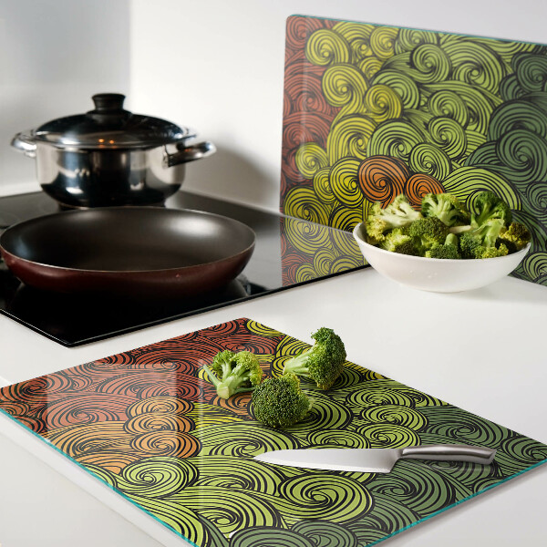 Snijplanken van glas Wervelingen van kleur