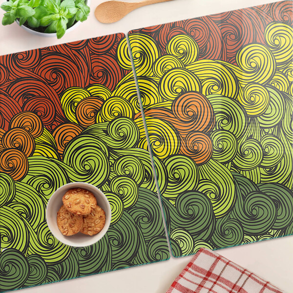 Snijplanken van glas Wervelingen van kleur