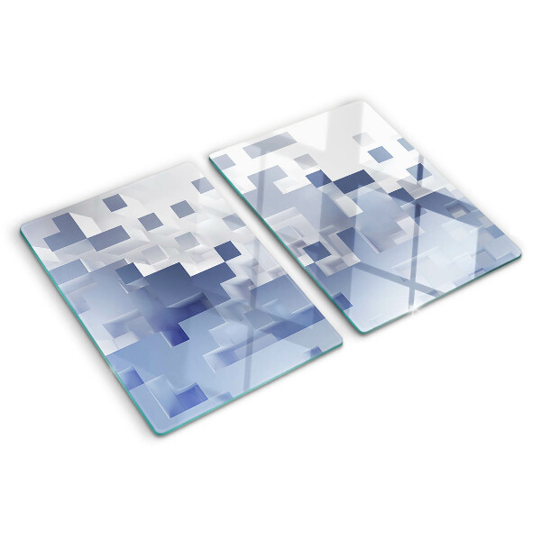 Snijplanken glas Geometrische patronen in blauwe tinten