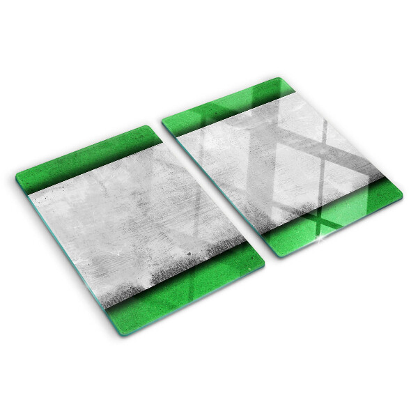 Snijplanken van glas Groene en grijze lijnen