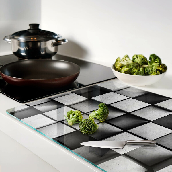 Snijplanken van glas Geometrische patronen in grijstinten