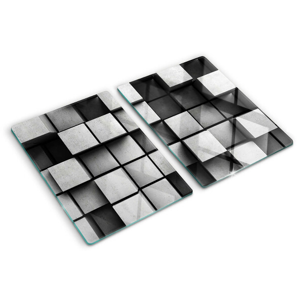 Snijplanken van glas Geometrische patronen in grijstinten