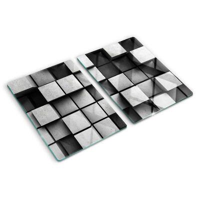 Snijplanken van glas Geometrische patronen in grijstinten