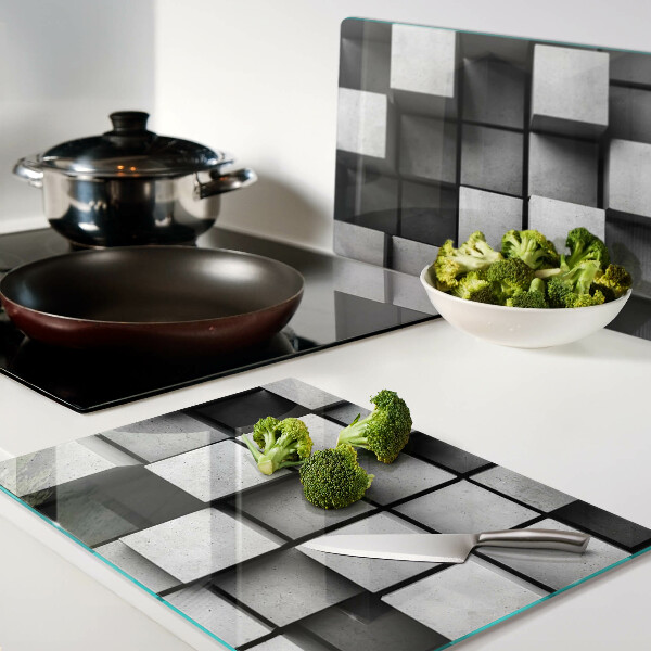 Snijplanken van glas Geometrische patronen in grijstinten