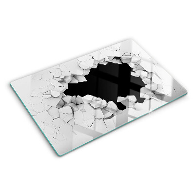 Snijplanken van glas Gebarsten muur