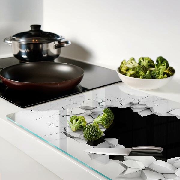 Snijplanken van glas Gebarsten muur