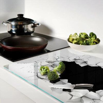 Snijplanken van glas Gebarsten muur