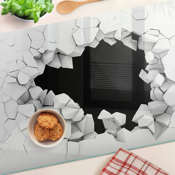 Snijplanken van glas Gebarsten muur