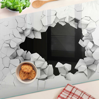 Snijplanken van glas Gebarsten muur