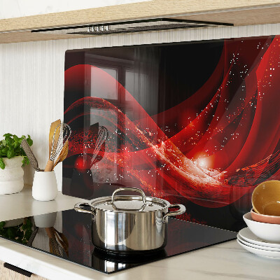 Snijplanken glas Rode golven met lichteffect