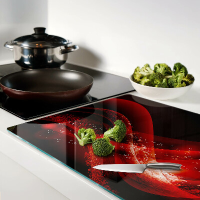 Snijplanken glas Rode golven met lichteffect