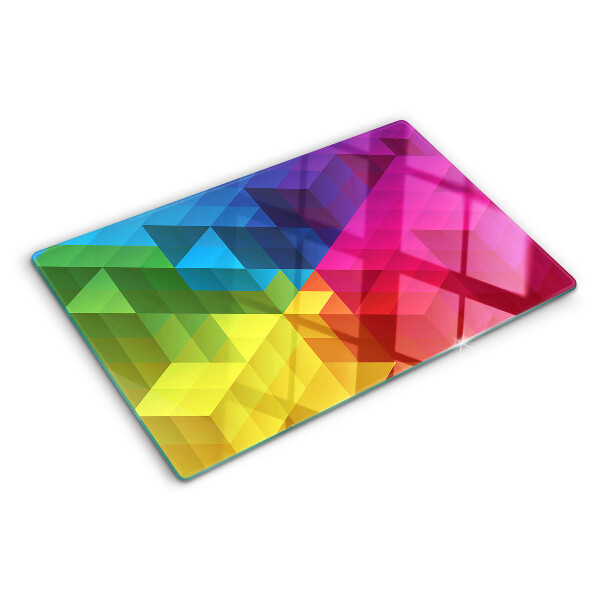 Snijplanken van glas Kleurrijke geometrie in driehoeken