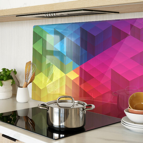 Snijplanken van glas Kleurrijke geometrie in driehoeken