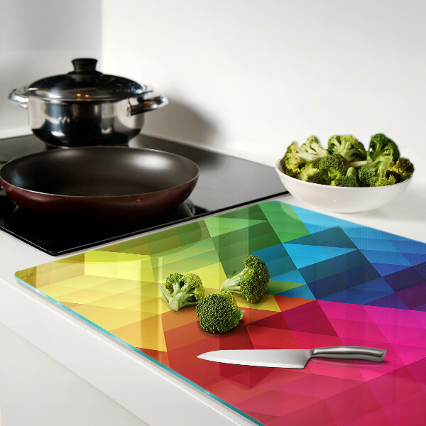 Snijplanken van glas Kleurrijke geometrie in driehoeken