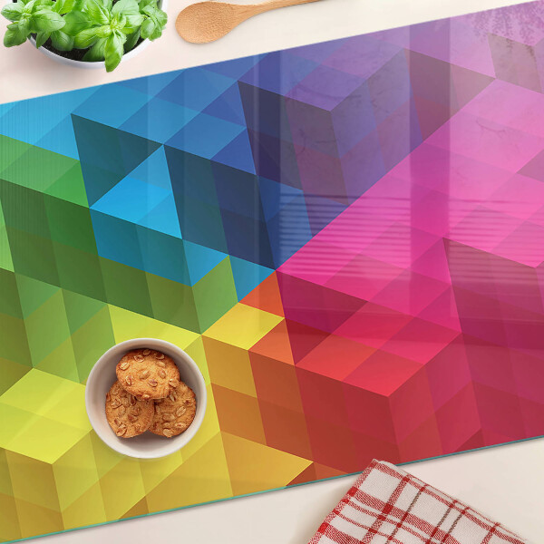 Snijplanken van glas Kleurrijke geometrie in driehoeken