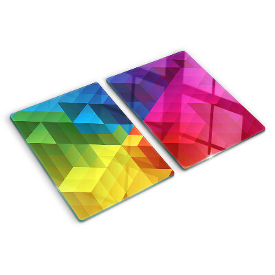 Snijplanken van glas Kleurrijke geometrie in driehoeken