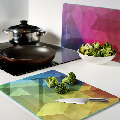 Snijplanken van glas Kleurrijke geometrie in driehoeken