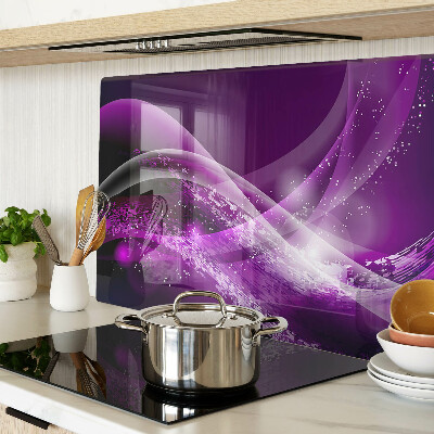 Snijplanken glas Paarse golven met lichteffect