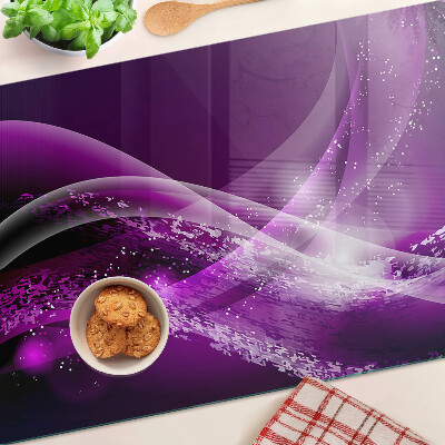 Snijplanken glas Paarse golven met lichteffect