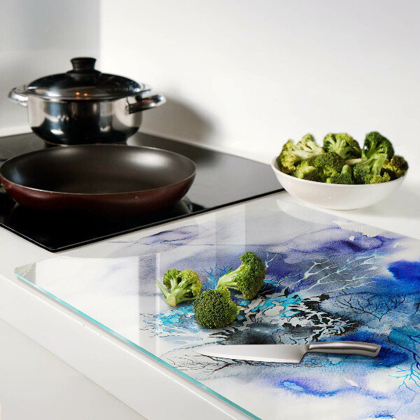 Snijplanken van glas Abstracte blauwe patronen