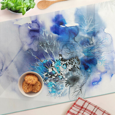 Snijplanken van glas Abstracte blauwe patronen