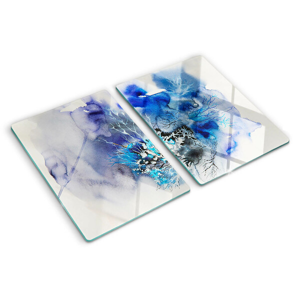 Snijplanken van glas Abstracte blauwe patronen