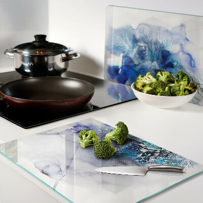 Snijplanken van glas Abstracte blauwe patronen