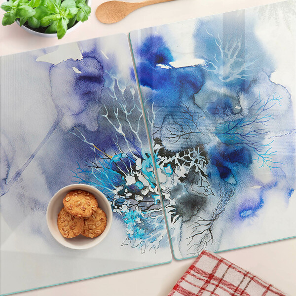 Snijplanken van glas Abstracte blauwe patronen